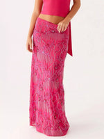 Sequin Embroidered Maxi Skirt