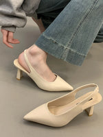 Point Toe Mid Heels Pumps