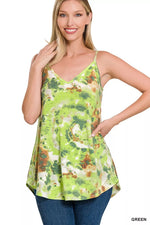 Zenana Tie Dye Front & Back Reversible Spaghetti Cami