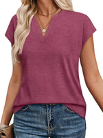 Notched Short Sleeve T-Shirt