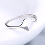925 Sterling Silver Whale Tail Ring