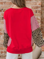 Striped Patchwork Sleeve Colorblock Sweatshirt