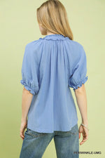 Umgee Cotton Gauze Ruffle Top