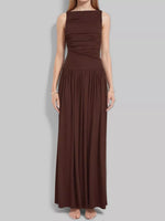 Ruched Sleeveless Maxi Dress