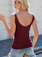 Eyelet Scoop Neck Knit Tank