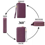 Double Zipper Leather Wallet