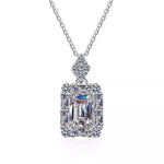1 Carat 925 Sterling Silver Moissanite Pendant Necklace