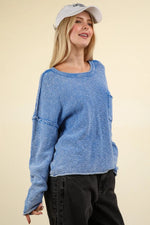 VERY J Mineral Washed Exposed Seam Sweater