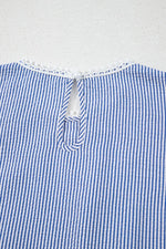 Stripe Lace Patchwork Crew Neck Sleeveless Top