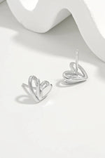 925 Sterling Silver Heart Stud Earrings