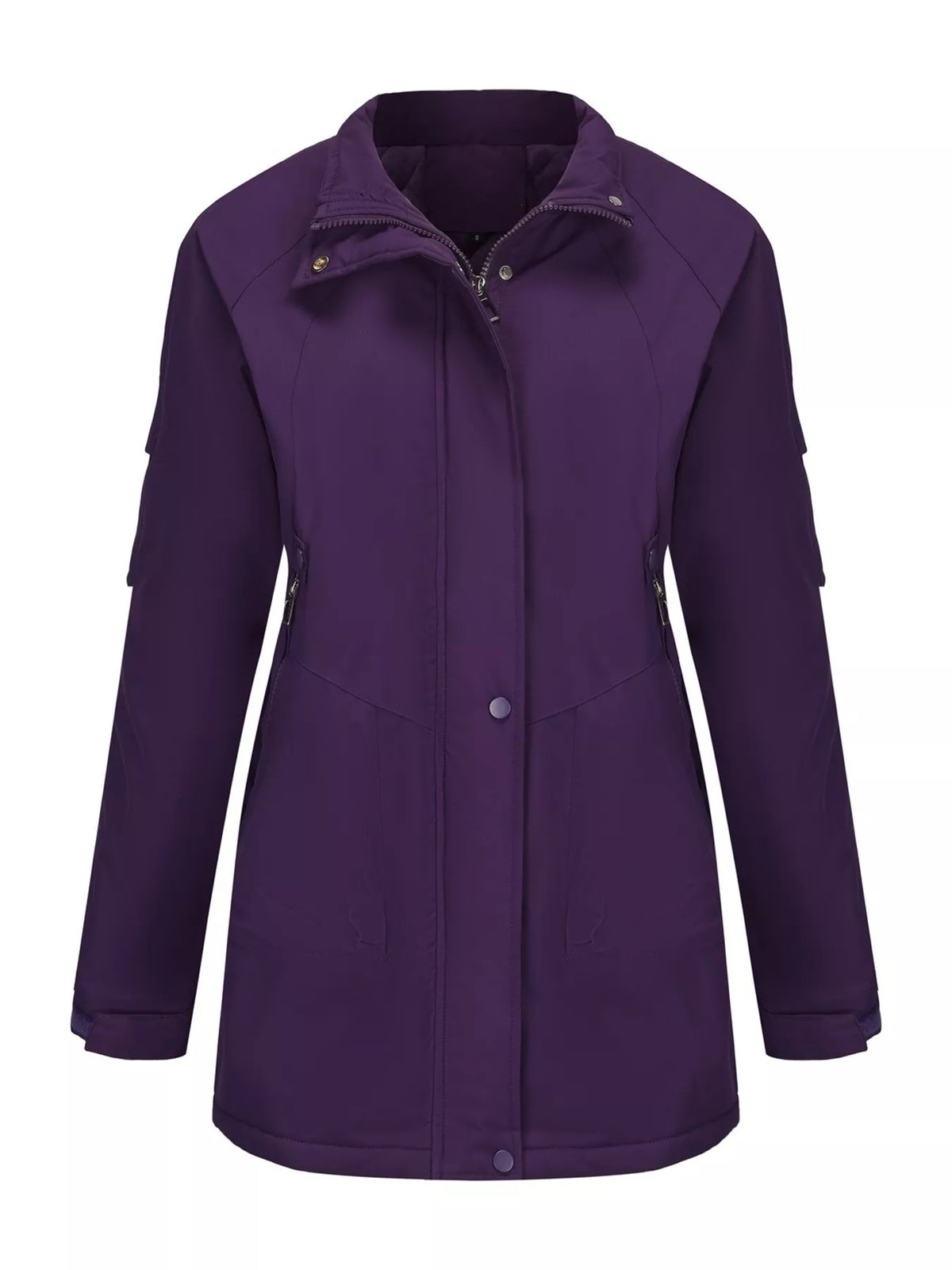 Full Size Hooded Mid-Length Windproof Outerwear Plus Size