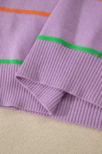 Stripe Round Neck Knitted Sweater Tank