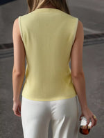 Sleeveless Button-Down Knit Vest