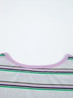 Stripe Oversize Drop Shoulder Long Sleeve Casual Top