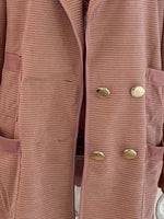 Texture Knit Double-Breasted Blazer