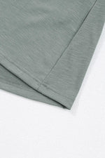 Frilled Gathered Seam Round Neck T Shirt Dress