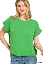 Zenana Raised Rib Cap Sleeve Top