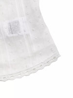 Lace Trim Tie Front Sleeveless Shirt