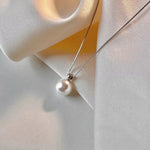925 Sterling Silver Bead Pearl Necklace