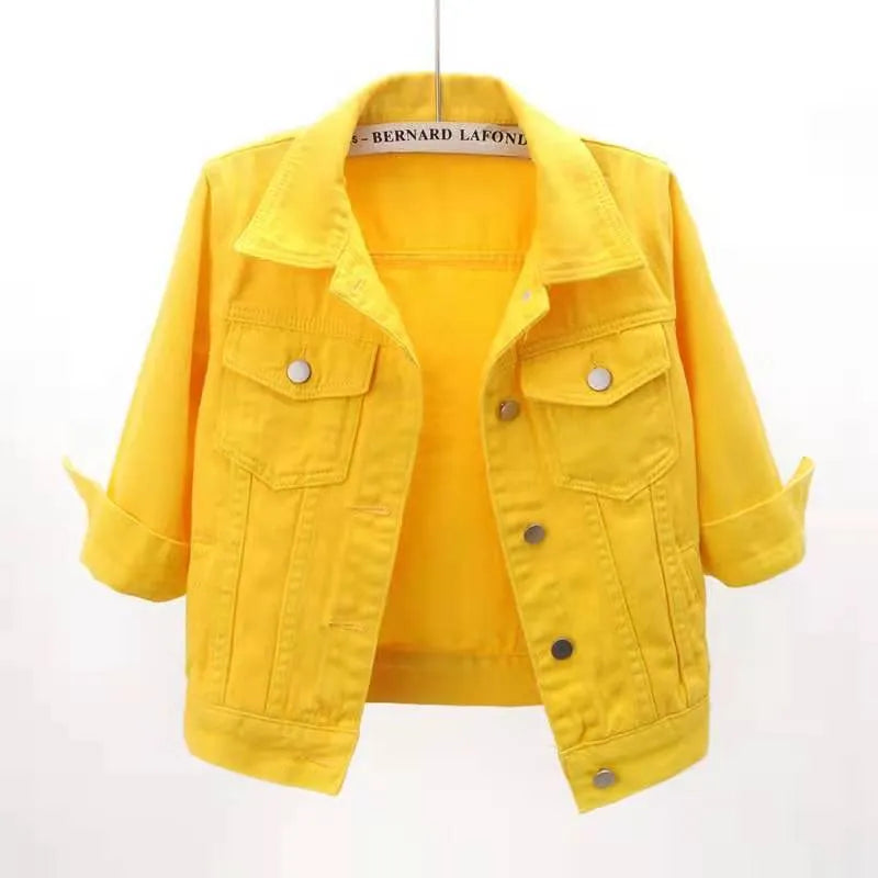 Full Size CroppedDenim Jacket Plus Size