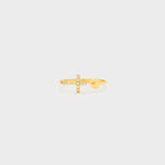 Heart Shape Cross Inlaid Zircon Open Ring