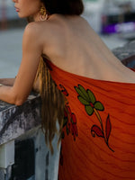 Asymmetrical Hem Printed Halter Neck Dress