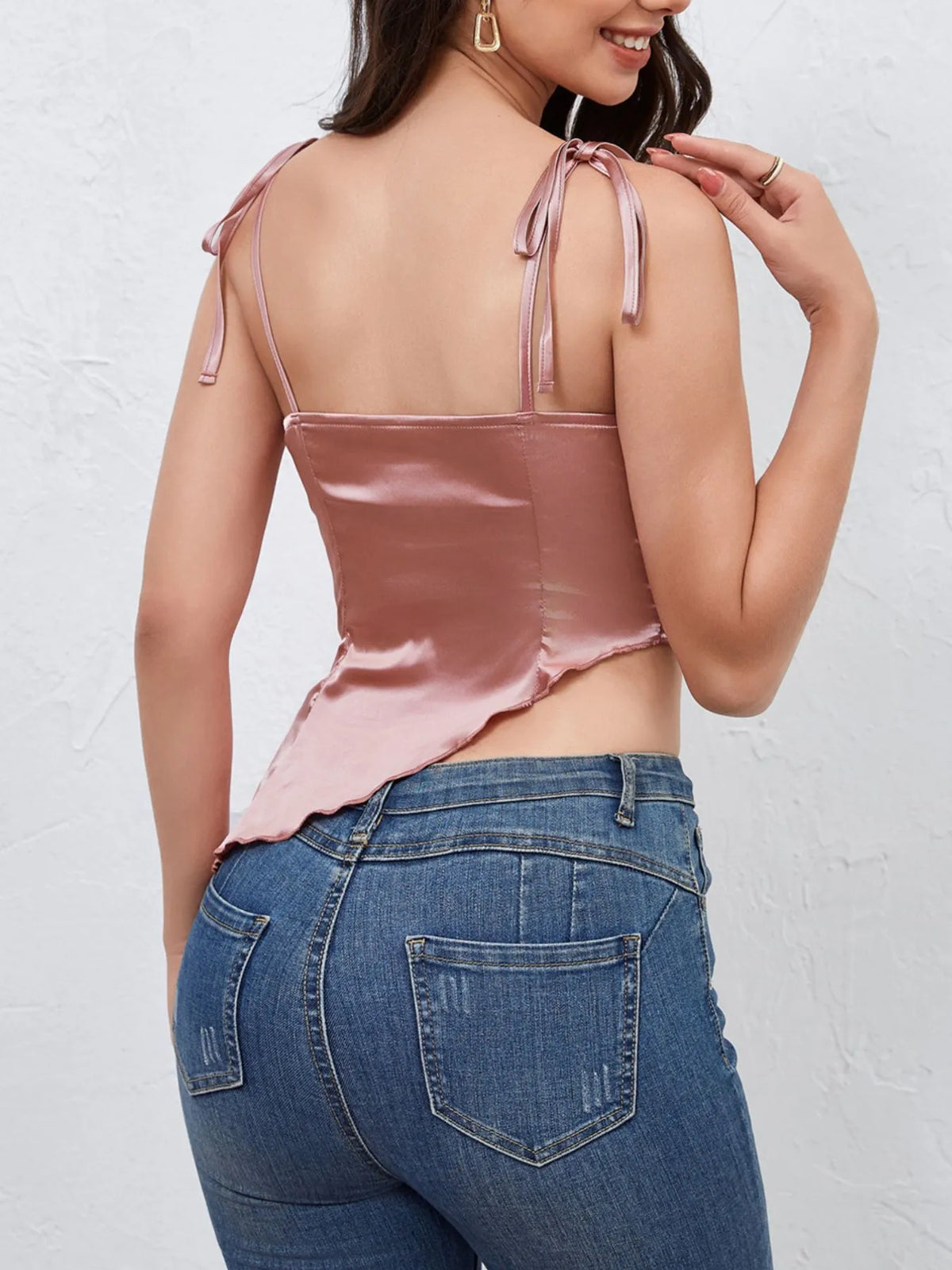 Asymmetrical Tie Shoulder Cami