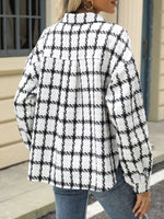 Plaid Button Up Long Sleeve Jacket