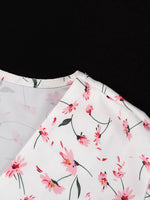 Floral Print V-Neck Flutter Sleeves Midi Dress
