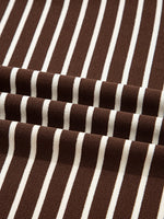 Stripe Cropped Crew Neck Long Sleeve T Shirt