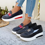 Metal Buckle Round Toe Slip-Ons
