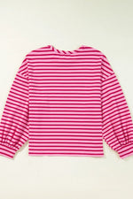 Striped Round Neck Long Sleeve Sweatshirt