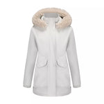 Full Size Fur Hooded Warm Winter Parka Outerwear Plus Size