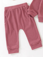 Children's Letter Ruffled Trim Top and Pants Set
