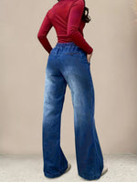 Drawstring Waist Wide Leg Jeans