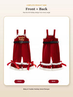 Children's Santa Baby Velvet Christmas Overalls