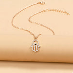 Zinc Alloy Rhinestone Evil Eye Necklace