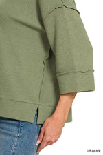 Zenana Double Knit 3/4 Sleeve Top