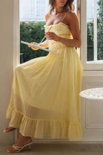 Frill Tied Front Midi Cami Dress