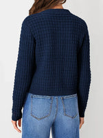 Textured Knit Button-Front Cardigan