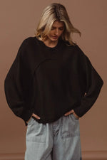 BiBi Raw Edge Arch Detailed Knit Top