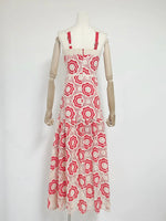 Lace Sleeveless Tiered Midi Dress