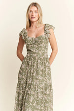 Jade By Jane Ruffle Sleeve Tiered Maxi Dress