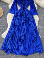 Ruffled A-Line Midi Dress