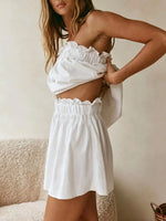Full Size Strapless Top and High-Waisted Skirt Set Plus Size