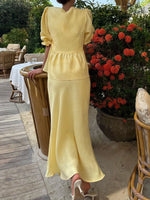 Tie Front Peplum Top and Skirt Set