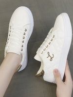 Quilted Platform Sneakers with Metallic Gold Accents
