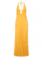 Textured Halter Neck Bodycon Maxi Dress