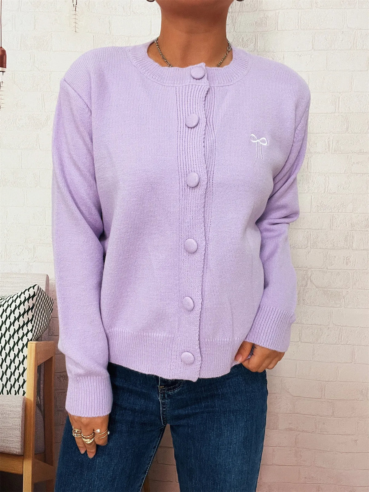 Button-Up Long Sleeve Cardigan