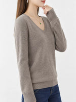 V-Neck Solid Color Sweater